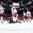 PRAGUE, CZECH REPUBLIC - MAY 14: Canada's Ryan O'Reilly #79 scores a third period goal against Belarus's Kevin Lalande #35 while Oleg Yevenko #25 and Yevgeni Kovyrshin #88 look on during quarterfinal round action at the 2015 IIHF Ice Hockey World Championship. (Photo by Andre Ringuette/HHOF-IIHF Images)

